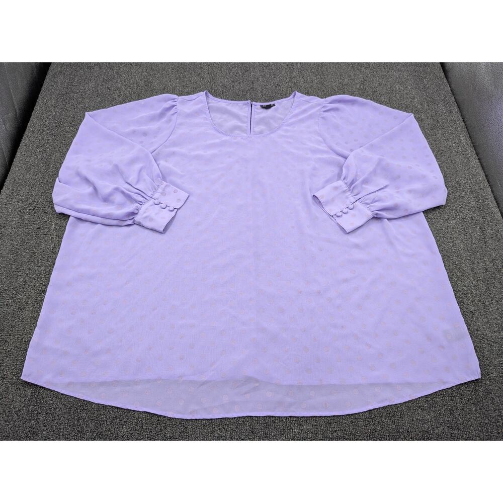 Torrid Women's Chiffon Clip Dot Puff Sleeve Blouse Lavender Sheer Plus Size 4X